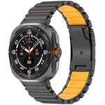 タートルバックル二色チタンメタルシリコンウォッチバンド、Samsung Galaxy Watch8 / 8 Classic用