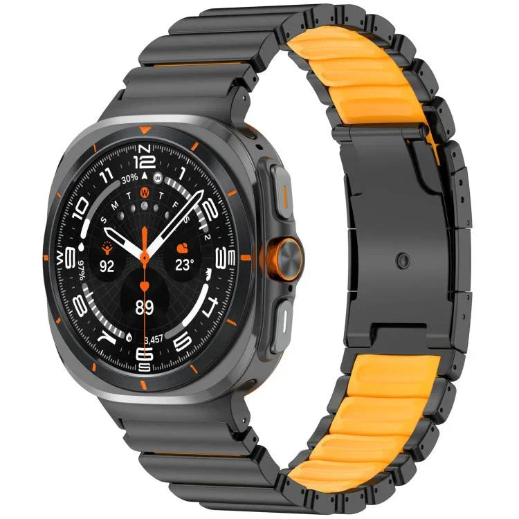 タートルバックル二色チタンメタルシリコンウォッチバンド、Samsung Galaxy Watch8 / 8 Classic用