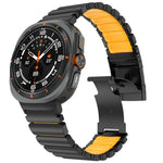 タートルバックル二色チタンメタルシリコンウォッチバンド、Samsung Galaxy Watch8 / 8 Classic用