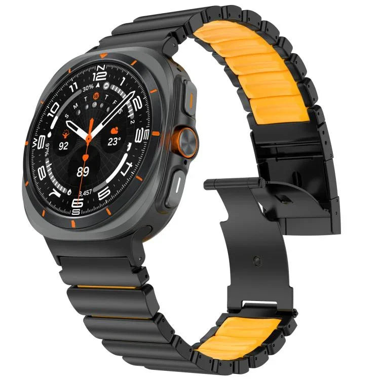 タートルバックル二色チタンメタルシリコンウォッチバンド、Samsung Galaxy Watch8 / 8 Classic用