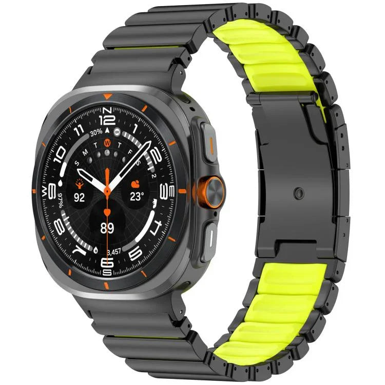 タートルバックル二色チタンメタルシリコンウォッチバンド、Samsung Galaxy Watch8 / 8 Classic用