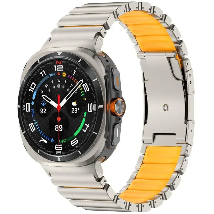 タートルバックル二色チタンメタルシリコンウォッチバンド、Samsung Galaxy Watch8 / 8 Classic用