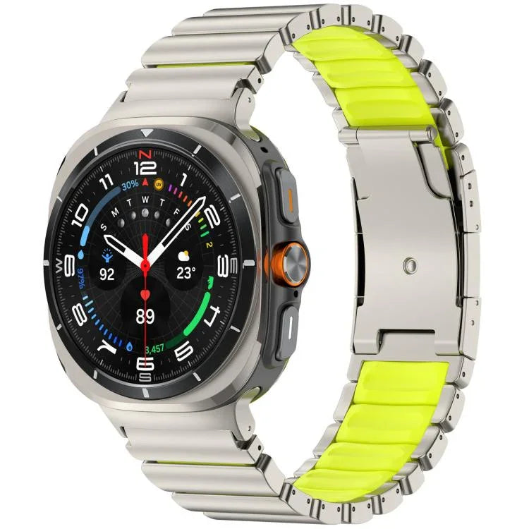 タートルバックル二色チタンメタルシリコンウォッチバンド、Samsung Galaxy Watch8 / 8 Classic用