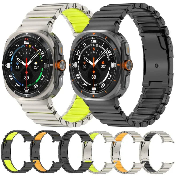 タートルバックル二色チタンメタルシリコンウォッチバンド、Samsung Galaxy Watch8 / 8 Classic用