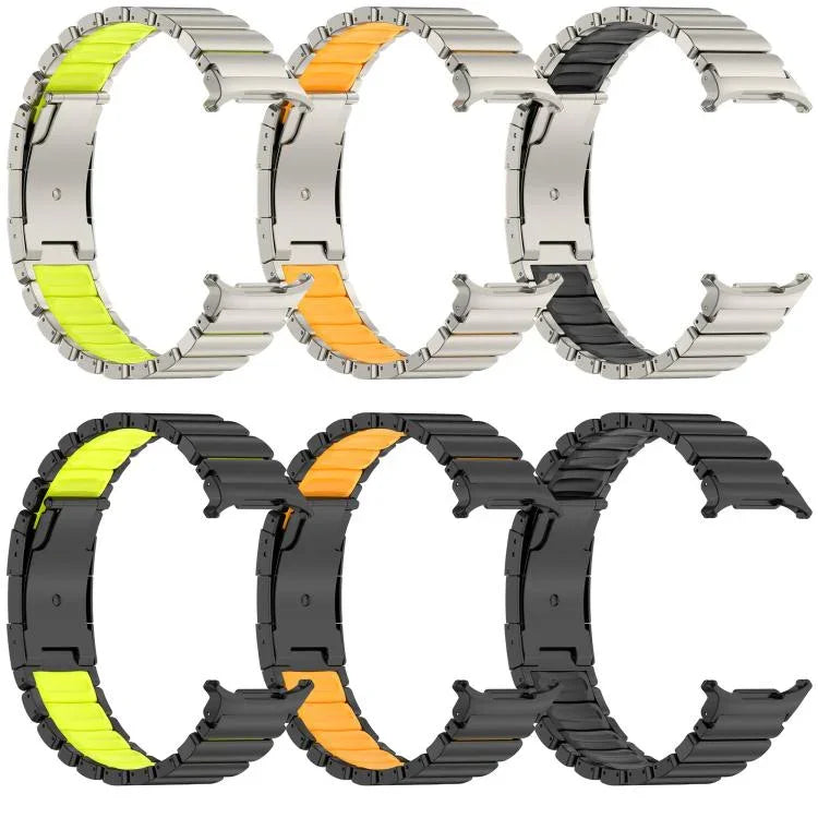 タートルバックル二色チタンメタルシリコンウォッチバンド、Samsung Galaxy Watch8 / 8 Classic用