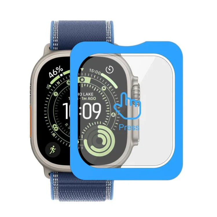 フルスクリーン 防指紋 HD ポジショニング 簡単取り付け 時計強化ガラスフィルム、Apple Watch Ultra 3 / 2 / 1 49mm 用