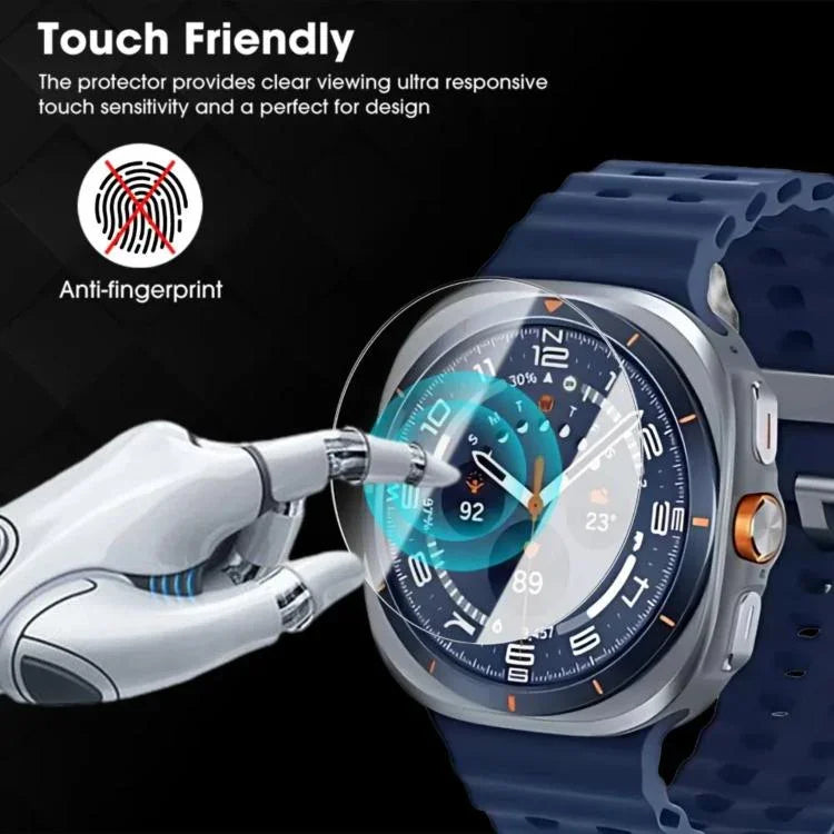 フルスクリーン防指紋HD位置合わせ簡単装着ウォッチ強化ガラスフィルム、Samsung Galaxy Watch Ultra 2025用、Samsung Galaxy Watch8 44mm用、Samsung Galaxy Watch8 40mm用、Samsung Galaxy Watch Ultra 47mm用