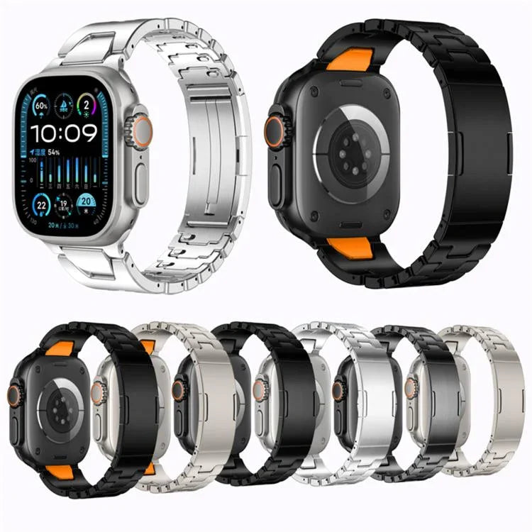 H型 クイックリリース バタフライバックル ステンレススチール 時計バンド、Apple Watch 44mm / 45mm / 46mm / 49mm 用、Apple Watch 42mm / 41mm / 40mm / 38mm 用