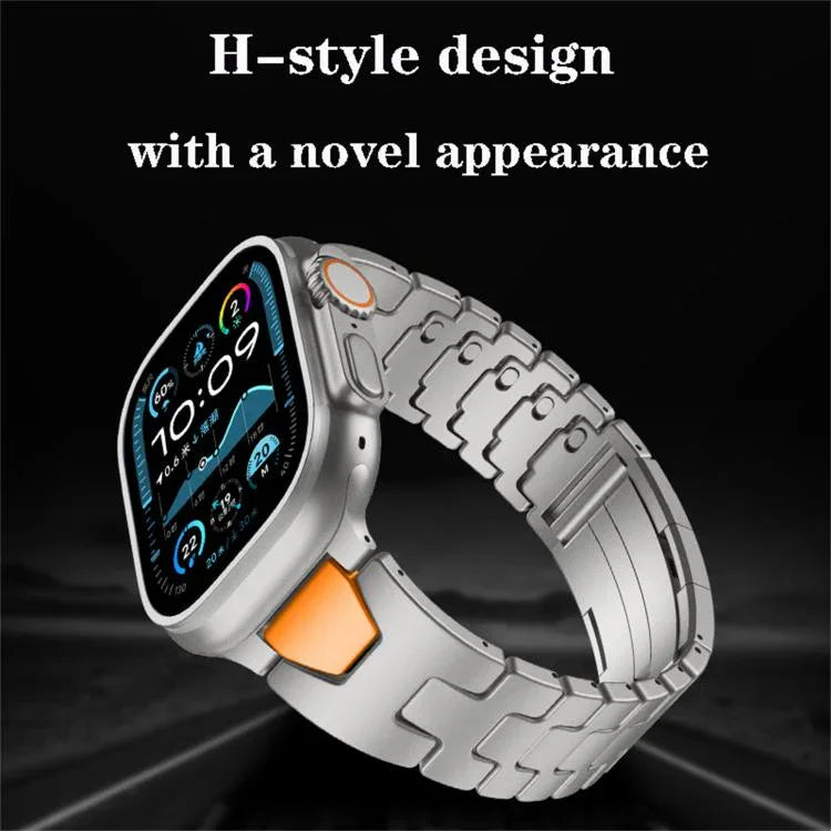 H型 クイックリリース バタフライバックル ステンレススチール 時計バンド、Apple Watch 44mm / 45mm / 46mm / 49mm 用、Apple Watch 42mm / 41mm / 40mm / 38mm 用