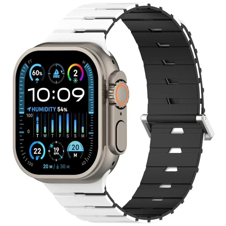 メロディカスタイル 磁気デュアルカラ― シリコンウォッチバンド、Apple Watch 46mm / 49mm / 45mm / 44mm用、Apple Watch 42mm / 41mm / 40mm / 38mm用
