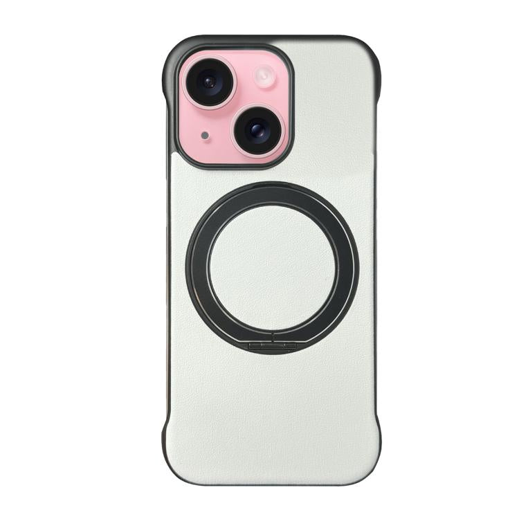 フレームレスレザー調PC MagSafeホルダー付きスマホケース、iPhone 16 Plus用、iPhone 16用、iPhone 15 Pro Max用、iPhone 15 Pro用、iPhone 15 Plus用、iPhone 15用
