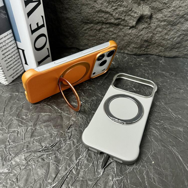 フレームレスレザー調PC MagSafeホルダー付きスマホケース、iPhone 16 Plus用、iPhone 16用、iPhone 15 Pro Max用、iPhone 15 Pro用、iPhone 15 Plus用、iPhone 15用