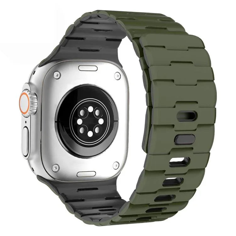 馬柄エンボス シングルピン磁気シリコンウォッチバンド、Apple Watch 46mm / 49mm / 45mm / 44mm用