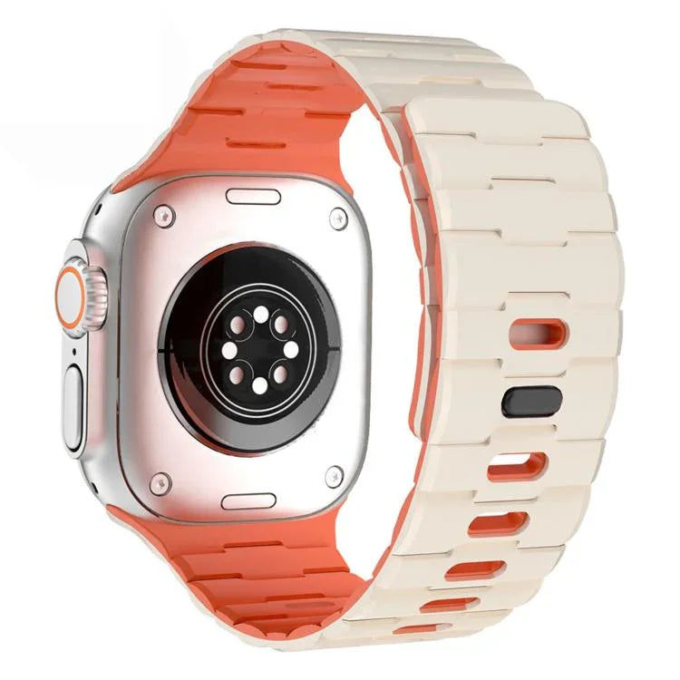 馬柄エンボス シングルピン磁気シリコンウォッチバンド、Apple Watch 46mm / 49mm / 45mm / 44mm用