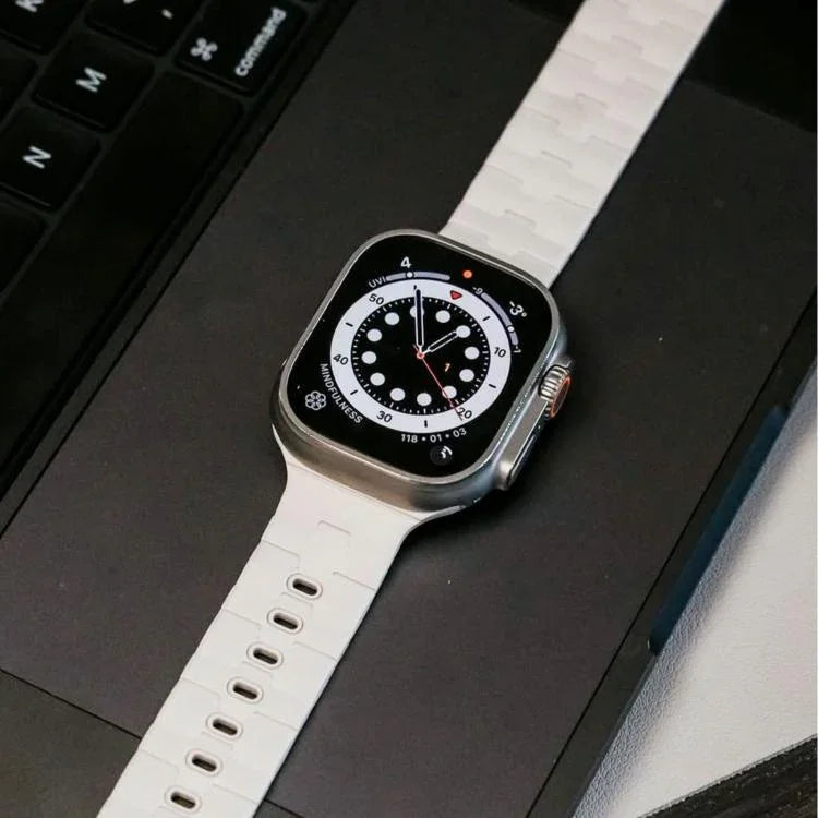 馬柄エンボス シングルピン磁気シリコンウォッチバンド、Apple Watch 46mm / 49mm / 45mm / 44mm用