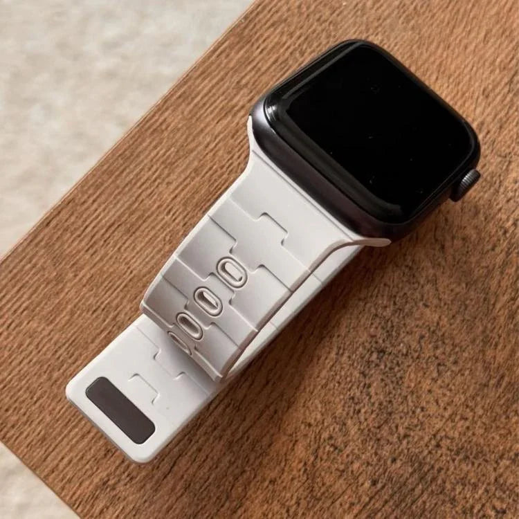 馬柄エンボス シングルピン磁気シリコンウォッチバンド、Apple Watch 46mm / 49mm / 45mm / 44mm用