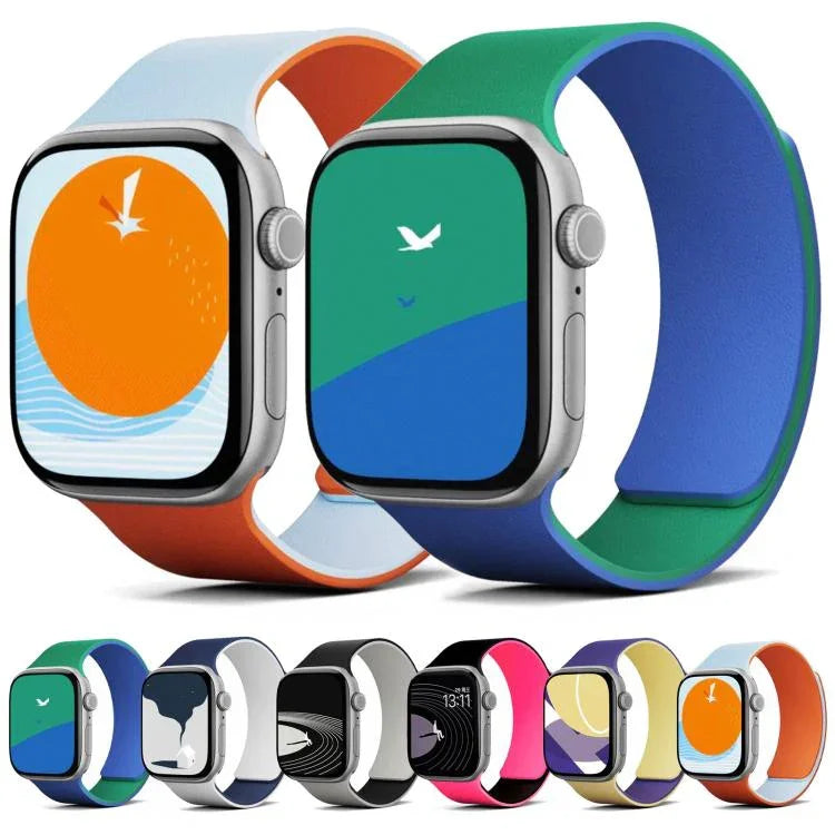 ツートーンライチテクスチャー 磁気シリコンウォッチバンド、Apple Watch 46mm / 49mm / 45mm / 44mm用、Apple Watch 42mm / 41mm / 40mm / 38mm用