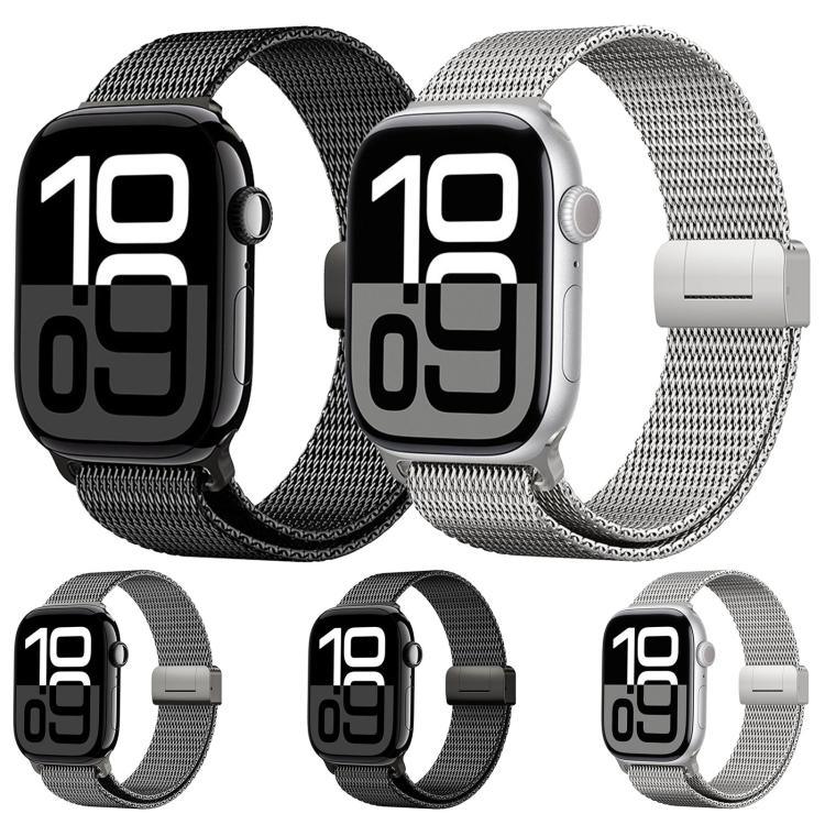 ミラネーゼ磁気バックル フルチタンメタルウォッチバンド、Apple Watch 46mm / 49mm / 45mm / 44mm用