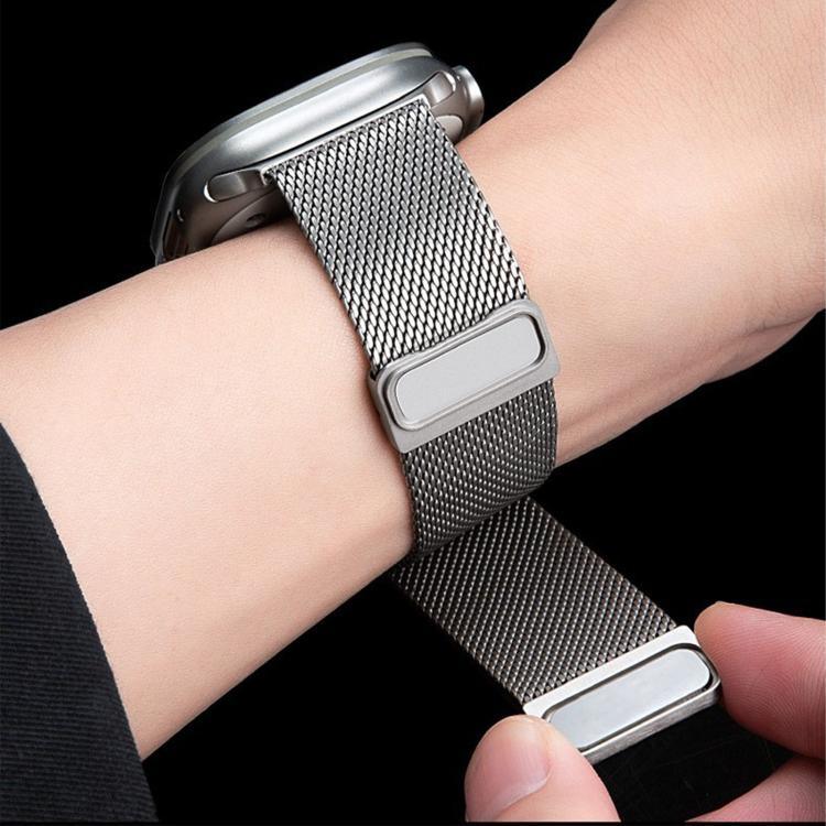 ミラネーゼ磁気バックル フルチタンメタルウォッチバンド、Apple Watch 46mm / 49mm / 45mm / 44mm用