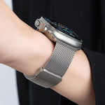ミラネーゼ磁気バックル フルチタンメタルウォッチバンド、Apple Watch 46mm / 49mm / 45mm / 44mm用