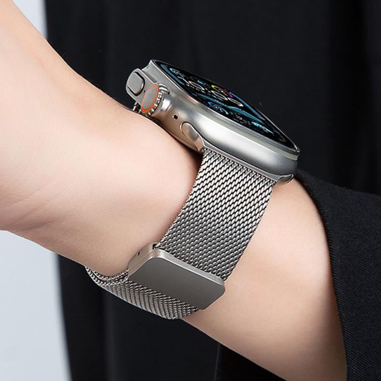 ミラネーゼ磁気バックル フルチタンメタルウォッチバンド、Apple Watch 46mm / 49mm / 45mm / 44mm用