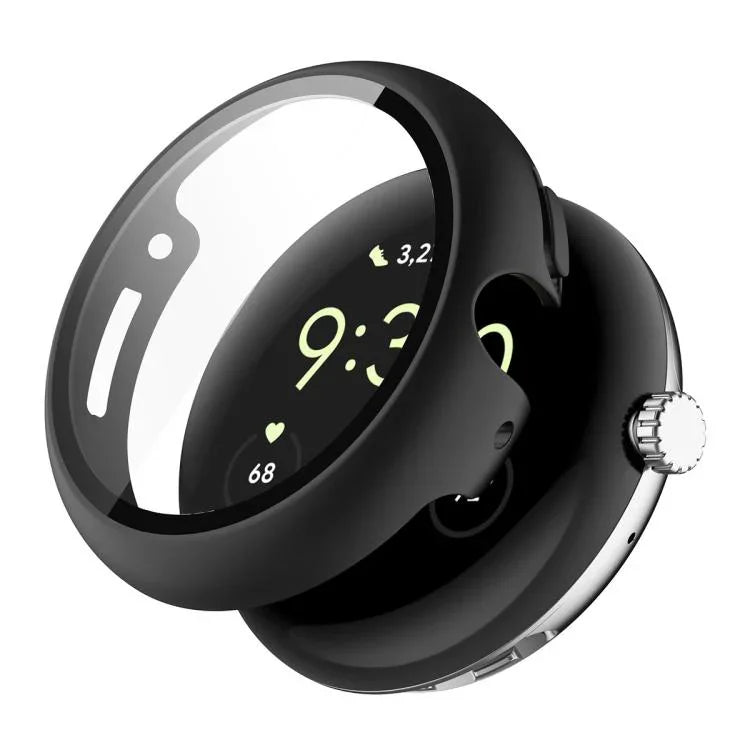 ENKAY Hat-Prince フルカバーテンパードガラスフィルム 一体型PCウォッチカバー、Google Pixel Watch 4 45mm用、Google Pixel Watch 4 41mm用