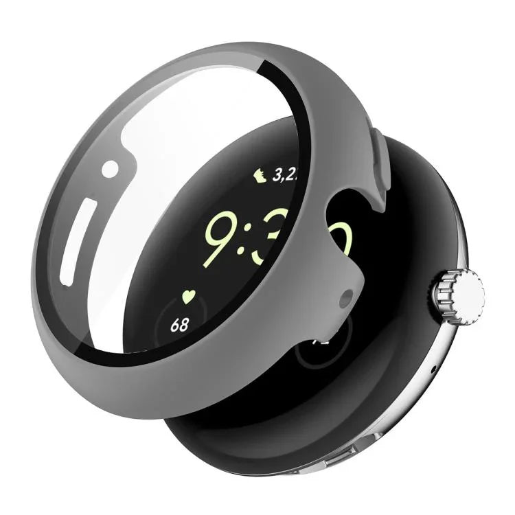 ENKAY Hat-Prince フルカバーテンパードガラスフィルム 一体型PCウォッチカバー、Google Pixel Watch 4 45mm用、Google Pixel Watch 4 41mm用