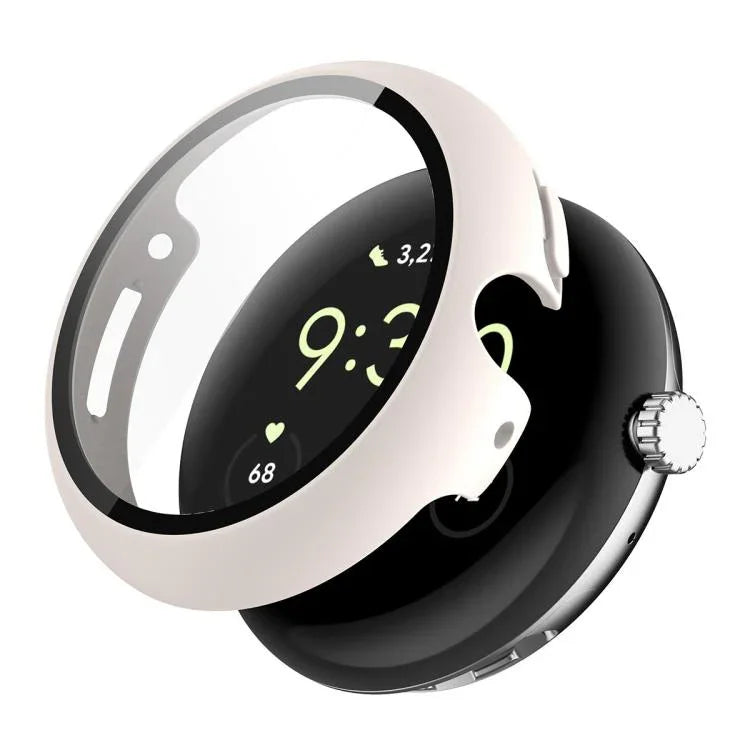 ENKAY Hat-Prince フルカバーテンパードガラスフィルム 一体型PCウォッチカバー、Google Pixel Watch 4 45mm用、Google Pixel Watch 4 41mm用