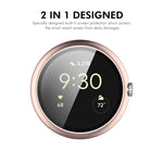 ENKAY Hat-Prince フルカバーテンパードガラスフィルム 一体型PCウォッチカバー、Google Pixel Watch 4 45mm用、Google Pixel Watch 4 41mm用
