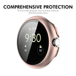 ENKAY Hat-Prince フルカバーテンパードガラスフィルム 一体型PCウォッチカバー、Google Pixel Watch 4 45mm用、Google Pixel Watch 4 41mm用