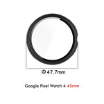 ENKAY Hat-Prince フルカバーテンパードガラスフィルム 一体型PCウォッチカバー、Google Pixel Watch 4 45mm用、Google Pixel Watch 4 41mm用
