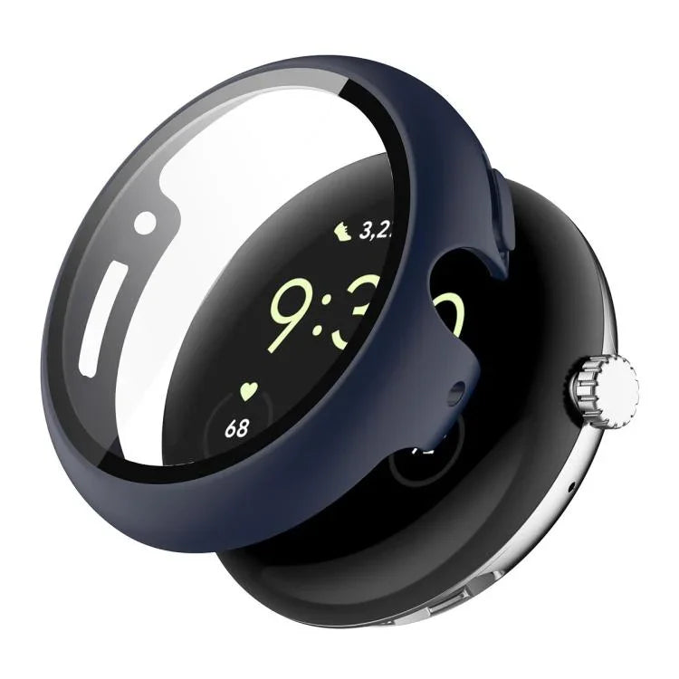 ENKAY Hat-Prince フルカバーテンパードガラスフィルム 一体型PCウォッチカバー、Google Pixel Watch 4 45mm用、Google Pixel Watch 4 41mm用