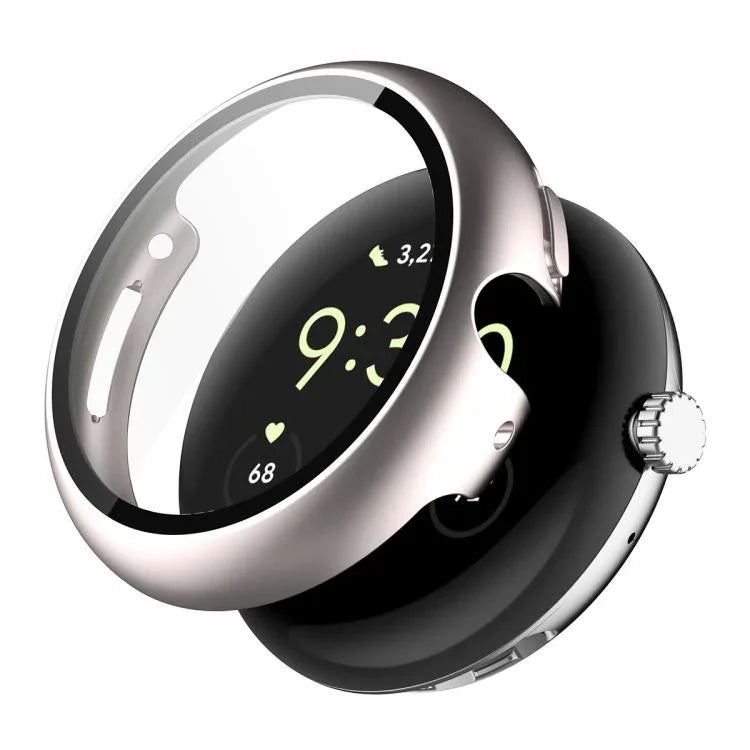 ENKAY Hat-Prince フルカバーテンパードガラスフィルム 一体型PCウォッチカバー、Google Pixel Watch 4 45mm用、Google Pixel Watch 4 41mm用