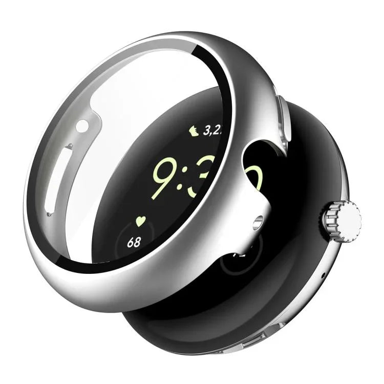 ENKAY Hat-Prince フルカバーテンパードガラスフィルム 一体型PCウォッチカバー、Google Pixel Watch 4 45mm用、Google Pixel Watch 4 41mm用