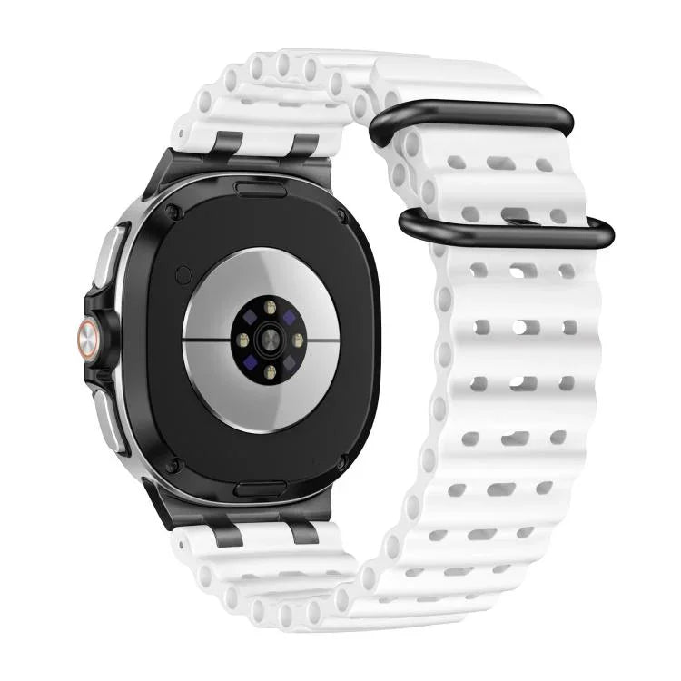 オーシャン通気穴ブラックリングバックルシリコンウォッチバンド、Samsung Galaxy Watch8 / Watch8 Classic用