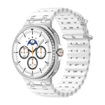 オーシャン通気穴シルバーリングバックルシリコンウォッチバンド、Samsung Galaxy Watch8 / Watch8 Classic用