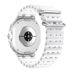 オーシャン通気穴シルバーリングバックルシリコンウォッチバンド、Samsung Galaxy Watch8 / Watch8 Classic用