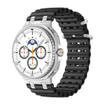 オーシャン通気穴シルバーリングバックルシリコンウォッチバンド、Samsung Galaxy Watch8 / Watch8 Classic用