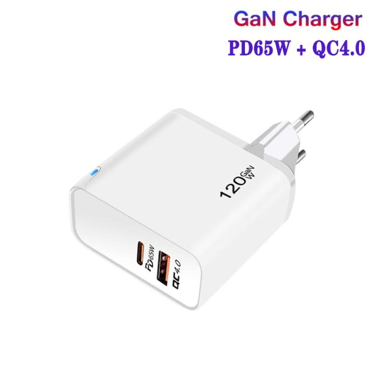TE-PD65 GaN PD 65W + QC4.0 USB 完全互換プロトコル充電器，EUプラグ
