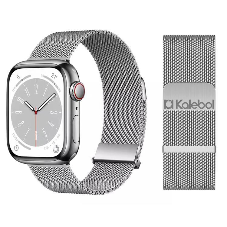 Kalebol ダブルリンクミラネーゼダブル磁気ステンレススチールウォッチバンド、Apple Watch 46mm / 49mm / 45mm / 44mm用、Apple Watch 42mm / 41mm / 40mm / 38mm用