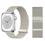 Kalebol ダブルリンクミラネーゼダブル磁気ステンレススチールウォッチバンド、Apple Watch 46mm / 49mm / 45mm / 44mm用、Apple Watch 42mm / 41mm / 40mm / 38mm用