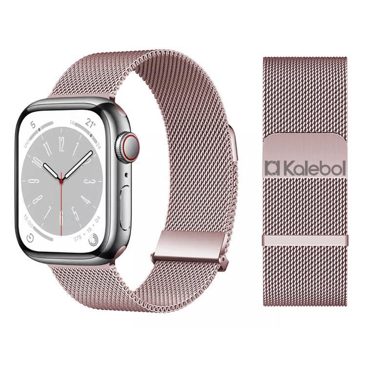 Kalebol ダブルリンクミラネーゼダブル磁気ステンレススチールウォッチバンド、Apple Watch 46mm / 49mm / 45mm / 44mm用、Apple Watch 42mm / 41mm / 40mm / 38mm用