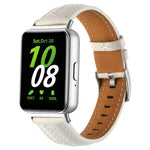 シルバーピンバックル凹型革ウォッチバンド、Samsung Galaxy Fit 3用