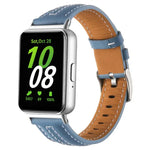 シルバーピンバックル凹型革ウォッチバンド、Samsung Galaxy Fit 3用
