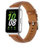 シルバーピンバックル凹型革ウォッチバンド、Samsung Galaxy Fit 3用