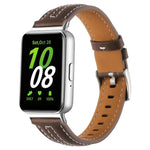 シルバーピンバックル凹型革ウォッチバンド、Samsung Galaxy Fit 3用