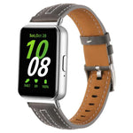 シルバーピンバックル凹型革ウォッチバンド、Samsung Galaxy Fit 3用