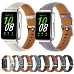 シルバーピンバックル凹型革ウォッチバンド、Samsung Galaxy Fit 3用
