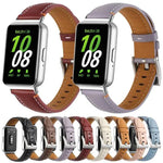 ステッチ入り尖った尾革ウォッチバンド、Samsung Galaxy Fit 3用