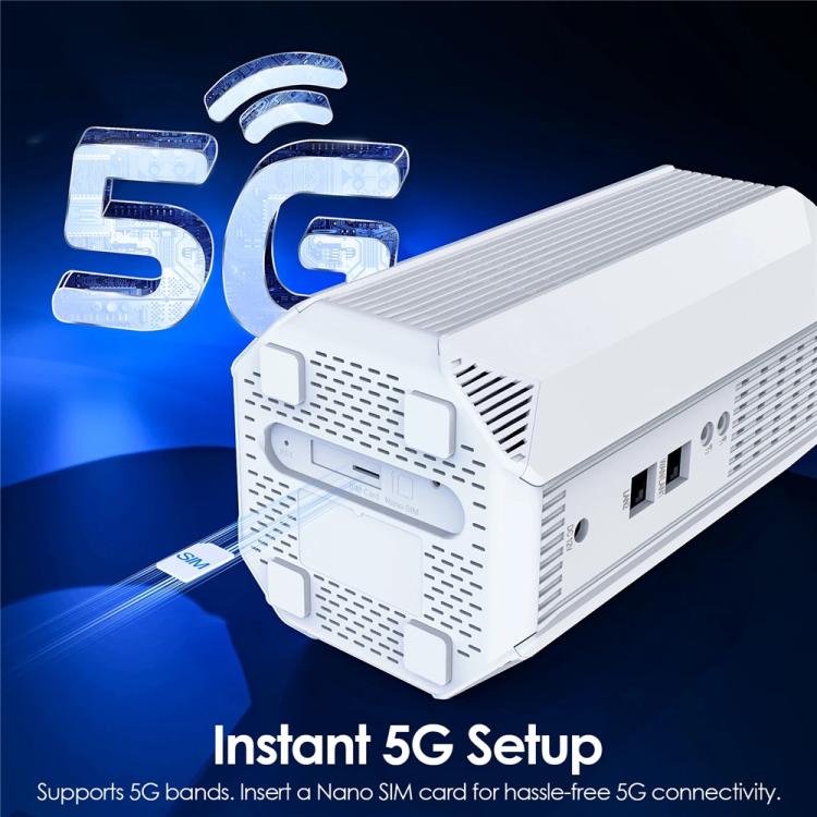 WAVLINK WNF100X3NR-B Global Version Nano SIM Slot 5G NR CPE Router WiFi 6 , Specifications:US Plug, WNF100X3NR-B